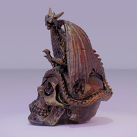 Nouveau Dragon Volant pour Statue de Crâne SKB67 Résine Artisanat Ornement Décoration De Jardin et Sculpture De Bureau