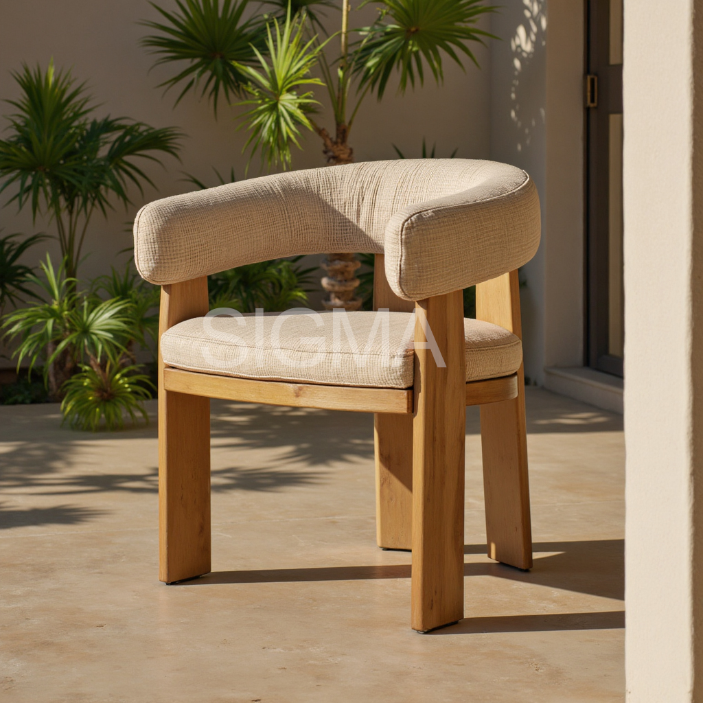 Custom Garden Furniture Set Solid Wooden Dining Table All Weather Teak Wood Outdoor Dining Chair