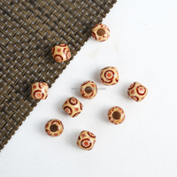 Perles pour Cheveux en Bois Naturel, Perles Peintes d'Inspiration Africaine pour Tresses et Dreadlocks