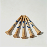 Tees de golf en bois personnalisés en gros, design rayé, tees de golf en bois durables, accessoires professionnels pour le practice de golf
