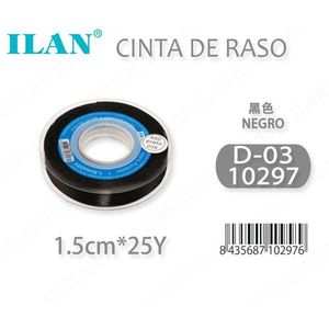 Nastro in Raso Iln 1,5cm 25Y Nero D-03 - Product Image 3