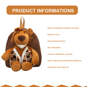 <span class=keywords><strong>Zaino</strong></span> Leggero per Bambini a Forma di Animale Cartoon in Peluche Creativo Best-Seller - Product Image 4