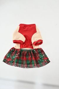 Vestido Navideño Festivo para Mascotas, Conjunto <span class=keywords><strong>Familiar</strong></span> a Juego, Sudadera Suave y Falda de Capas a Cuadros, Ropa para Perros y Gatos - Product Image 5