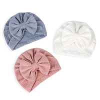 Gorros para Bebés Recién Nacidas con Lazo, Gorro de Punto para Bebés, Gorros de Hospital para Bebés Niñas de 3 a 12 Meses