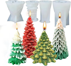 3D Christmas Decorative Tree Used for Candle Making Resin <b>Silicone</b> Mold, Soy Wax DIY - Product Image 1