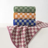 Cotton Hand Towels Bath 100cotton Factory Wholesale Checkered Cotton Water-absorbent Thick Soft and Comfortable Face Towels
