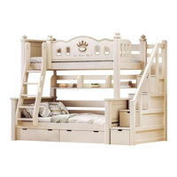 Lit superposé en bois massif de palissandre blanc, design moderne, pas cher, pour enfants et adultes, hauteur réglable, gain de place
