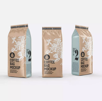 Sachets personnalisés à huit soudures, de qualité alimentaire, à fond plat, refermables avec fermeture éclair et soufflet, pour café, aliments et noix