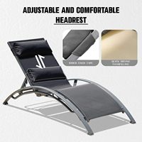 Lot de 2 chaises longues réglables en aluminium pour l'extérieur Chaises longues tout temps au bord de la piscine