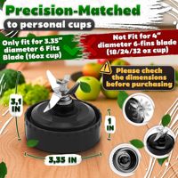 Lame de rechange Nin.ja à 6 ailettes en acier inoxydable de 3,35 po pour blender monodose, compatible avec BL770 BL771 BL772