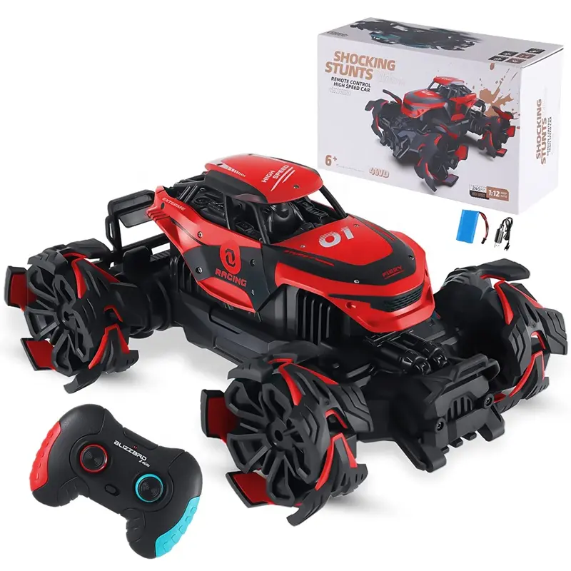 Qilong All Terrain Tires Remote Control Cars Toys 4WD Off-Road Stunt Twisted Explosive Wheel Rc Car 1/12 Radio Control Toys Gift