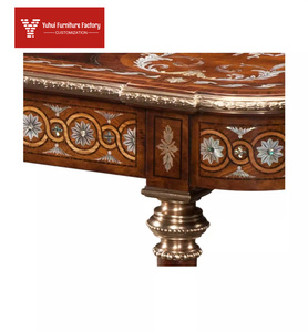 अंग्रेजी शैली मटर फूल लकड़ी डेस्क विला शास्त्रीय यूरोपीय शैली लेखन डेस्क के साथ रखी गई - Product Image 3