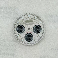 Nouvelle montre en acier inoxydable avec cadran de 29,5 mm, étanche, cadran à trois aiguilles en météorite avec luminescence verte pour mouvement VK63