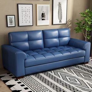 Mibo Furniture Genuine Leather <b>Sofa</b> Three Seater Modern <b>Living</b> <b>Room</b> <b>Sofa</b> Coffee Color Office Use - Product Image 3