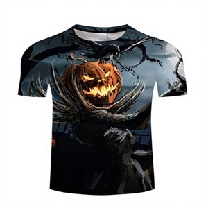 T-shirt de sport Halloween pour homme, logo graphique par sublimation, microfibre, séchage rapide, respirant, pour entraînement en salle de sport, taille régulière - Product Image 1