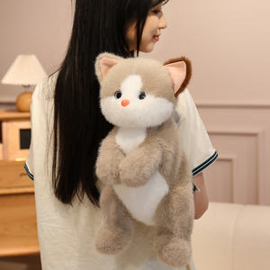 Zaini in peluche a forma di cane gatto Super morbidi bambola coccolone con animali di peluche serie zaino in peluche - Product Image 2