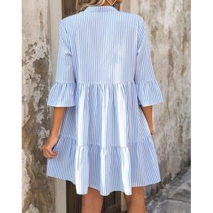Custom <strong>Hawaiian</strong> Style Printed Rayon V Neck Collar Shirt <strong>Dress</strong> Babydoll Tiered Mini <strong>Dress</strong> with Side Pockets <strong>Woman</strong> Vacation <strong>Dress</strong> - Product Image 2