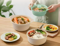 Pot à vapeur en silicone pour micro-ondes, pour légumes, poisson, aliments pour bébés et aliments sains à faible teneur en sucre, compatible four et lave-vaisselle
