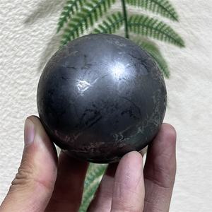 Boule de Shungite Noire de Haute Qualité, Pierre Précieuse Énergétique, Artisanat en Cristal de Shungite pour la Guérison, Décorations en Cristal - Product Image 6