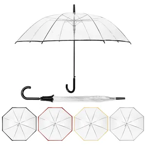 Ombrello di alta qualità trasparente ombrello di plastica a forma di cupola POE vendita calda