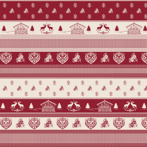 Ensemble de housse de couette Tirolo 100% coton, taille King 230x220 cm, motif rouge et blanc - Product Image 3