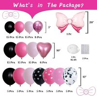 Nouveau kit d'arche de ballons Mickey Mouse rose avec nœud, décoration de fête d'anniversaire pour fille