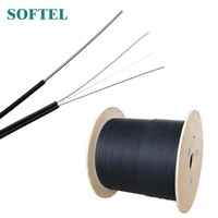 Kabel Serat Optik Drop Fiber Optic 1 Core 2 Core 4 Core Kawat Baja untuk FTTH Luar Ruangan