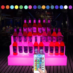 24-inch 3-Step LED Glowing nhựa hiển thị đứng hiện đại chai rượu vang kệ cho Nhà Hầm rượu hoặc đồ nội thất khách sạn - Product Image 2