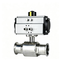 Vanne à boisseau sphérique pneumatique à installation rapide, en acier inoxydable 304, qualité sanitaire, type à collier, pour eau, gaz, huile Q681F, support personnalisé