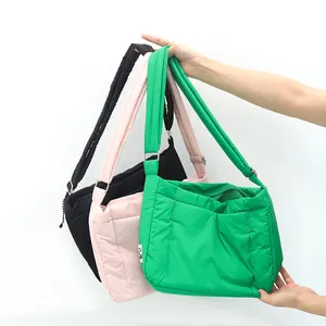 Custom Logo Water-resistant Adjustable Strap Women Men Nylon Puffer Crossbody Shoulder Sling Bag Fanny Pack