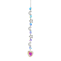 Sun Suncatchers Silver Star Pendentif AB Décor en cristal de verre coloré avec un design unique d'étoile Art déco pour les espaces de mariage en plein air