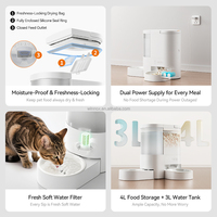 Nouveau design 4L chat chien nourriture et distributeur d'eau 2.4G & 5G mangeoire automatique nourriture eau bol 2 en 1 Pet Smart Feeder avec caméra