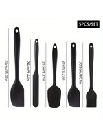 Lot de 6 spatules de cuisson en silicone écologiques résistantes à la chaleur, grattoir à crème, pinceau à pâtisserie, ustensiles de cuisine de qualité alimentaire – Vente en gros
