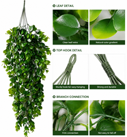 Plantes artificielles suspendues en promotion : vigne verte, lierre, eucalyptus, fougère – Décoration murale végétale pour maison, jardin, mariage, hôtel, balcon