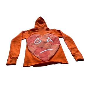 Pullover personalizzato un pezzo felpa 100% cotone francese Terry senza tasche Raw orlo oversize 3D <span class=keywords><strong>felpe</strong></span> ritagliate con cappuccio da uomo a sbuffo stampato - Product Image 3