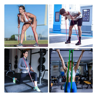 Bande de Résistance en Latex Rose MKAS pour Calisthénie, Fitness, Sport, Entraînement Longue Durée, Pilates, avec Logo