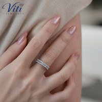 Bague en platine PT950 avec sept diamants de laboratoire taille émeraude de 1 carat, bijoux fins pour femmes, style romantique Viti, couleur D, pureté VVS
