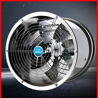 Ventilateur axial en acier inoxydable IP55 étanche pour cuisine, sous-sol, usage commercial, 220V, faible bruit