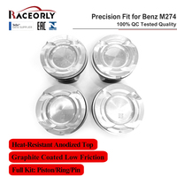 Kit de Pistão RACEORLY STD A2740301317 para Mercedes-Benz M274.910 1.6T C180 E180 SLC180 Anéis de Pistão de 83mm