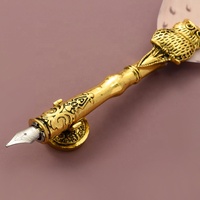 2023 yihuale stylo à plumes de hibou personnalisé avec perles de sceau de cire stylo d'écriture de calligraphie