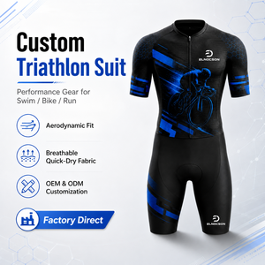 Traje de Triatlón Profesional Personalizado, Ropa de Ciclismo de Una Pieza para Natación, Ciclismo y Carrera, Ropa Deportiva Aerodinámica de Alto Rendimiento - Product Image 1