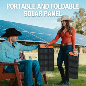 แผงโซลาร์เซลล์แบบพับได้ 100W โมโนคริสตัลไลน์ ชาร์จเร็ว พลังงานแสงอาทิตย์สำหรับใช้งานกลางแจ้ง สำหรับตั้งแคมป์ เดินป่า ใช้กับระบบออฟกริด - Product Image 4