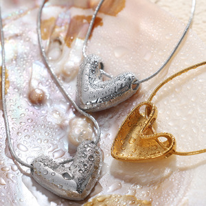 Collar con colgante de corazón dorado de acero inoxidable, estilo minimalista para mujer, regalo, joyería XL379 - Product Image 2