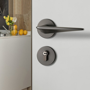 Moderno stile semplice camera da letto interna camera da letto magnetica in legno <span class=keywords><strong>serratura</strong></span> Modulare grigio silenzioso nero maniglie delle finestre - Product Image 5