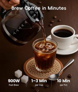 Machine à café programmable ecozy <span class=keywords><strong>12</strong></span> tasses avec moulin à café <span class=keywords><strong>électrique</strong></span>, combo machine à café à filtre - Product Image 6