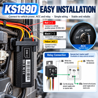 Pelacak GPS 4G untuk Mobil KS199D Pemutus Bahan Bakar Jarak Jauh dengan Platform Gratis dan Kartu SIM 1 Tahun Termasuk IP67 9-95V