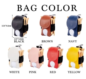 Custom Logo PU Leather Storage Bag with <b>Small</b> Pocket for Golf Balls Waterproof Tees Holder Case Promotional Sports <b>Backpack</b> - Product Image 5