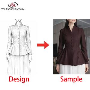 Costume de bureau pour femme sur mesure OEM ODM de haute qualité, ensemble de <span class=keywords><strong>blazer</strong></span>, laine/polyester, anti-rides, respirant, costume d'affaires - Product Image 2
