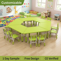 Ensemble de mobilier de classe de qualité supérieure, table et chaises modulaires en plastique pour projets scolaires et maternelles