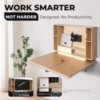 Mesa Plegable de Madera para Montar en la Pared, Multiusos, para Dormitorio de Estudiantes, Almacenamiento Junto a la Cama, Oficina en Casa, Escritorio para Computadora, Modelo Qx115